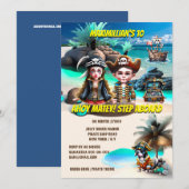 Pirate jongen meisje hond schat eiland spookschip kaart (Voorkant / Achterkant)