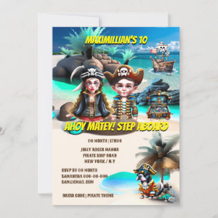 Pirate jongen meisje hond schat eiland spookschip kaart