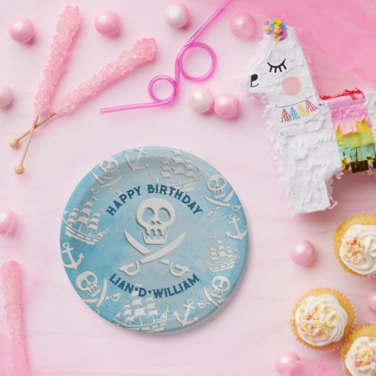 PIRATE! jongens verjaardagsfeestje papier bord (Feest)