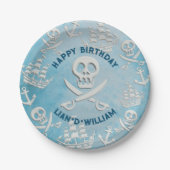 PIRATE! jongens verjaardagsfeestje papier bord (Voorkant)