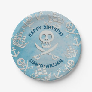 PIRATE! jongens verjaardagsfeestje papier bord