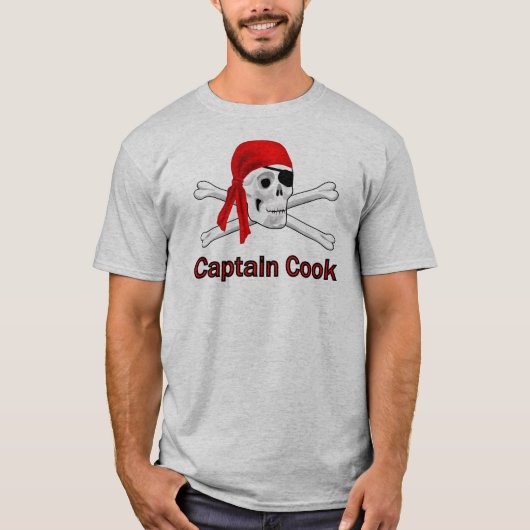 Pirate Kapitein Cook Gray T-shirt (Voorkant)