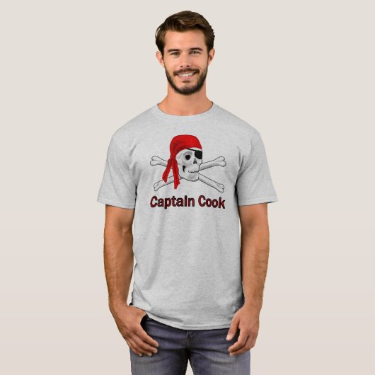 Pirate Kapitein Cook Gray T-shirt (Voorkant volledig)