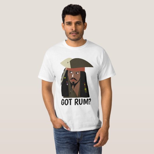 PIRATE KAPITEIN DAD HEEFT HIJ RUM? T-SHIRTS (Voorkant volledig)