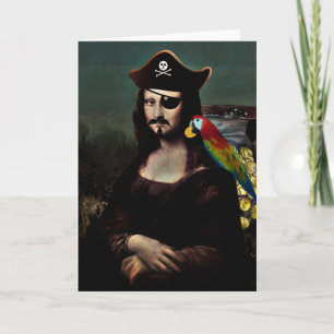 Pirate Kapitein Mona Lisa Feestdagen Kaart