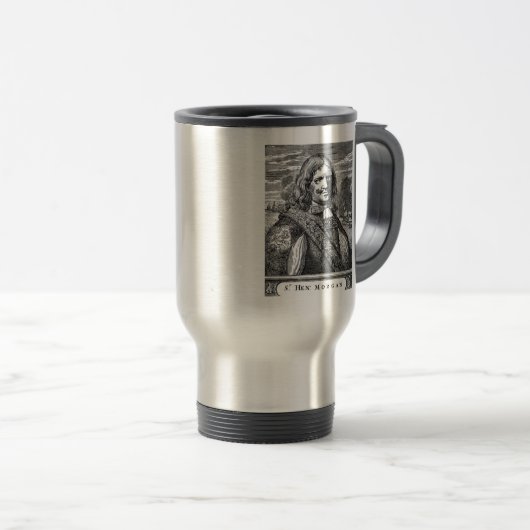 Pirate Kapitein Morgan Travel Mug Reisbeker (Voorkant rechts)