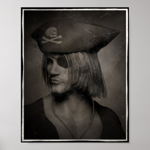 Pirate Kapitein Portrait - Antiek effect Poster