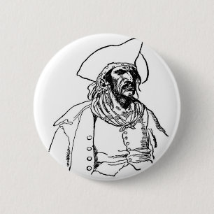 Pirate Kapitein Ronde Button 5,7 Cm