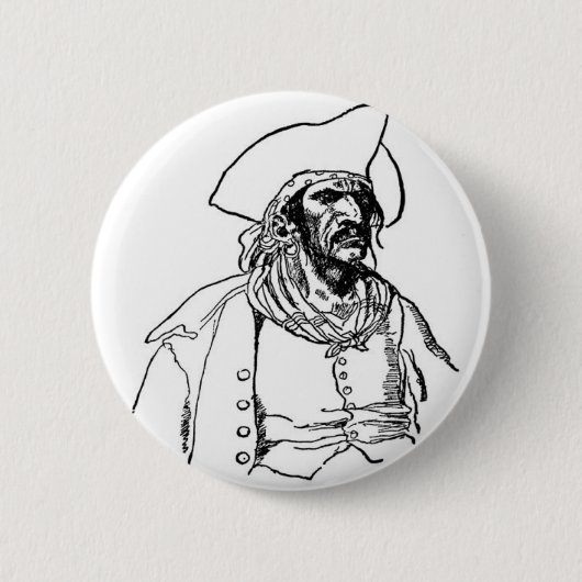 Pirate Kapitein Ronde Button 5,7 Cm (Voorkant)