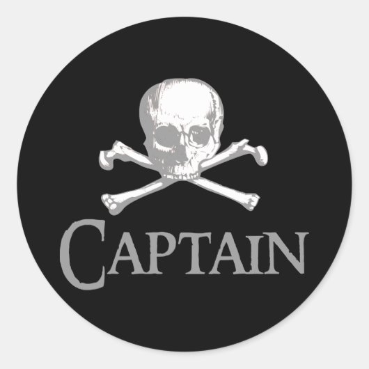 Pirate Kapitein Ronde Sticker (Voorkant)