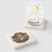 Pirate Kapitein Stenen Onderzetter (Zijkant)