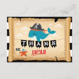 Pirate Kapitein Whale Starfish Matey Dank u Bedankkaart