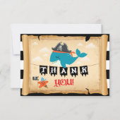 Pirate Kapitein Whale Starfish Matey Dank u Bedankkaart (Voorkant)