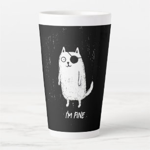 Pirate Kat – Minimale Grappige Katten Kunst Latte Mok