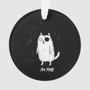 Pirate Kat – Minimale Grappige Katten Kunst Ornament