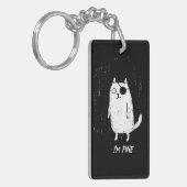Pirate Kat – Minimale Grappige Katten Kunst Sleutelhanger (Voorkant Links)
