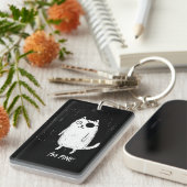 Pirate Kat – Minimale Grappige Katten Kunst Sleutelhanger (Voorkant Rechts)