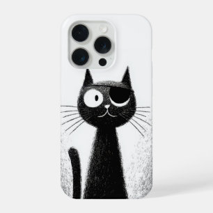 Pirate Kat – Mooie Minimalistische Katten Kunst iPhone 15 Pro Case