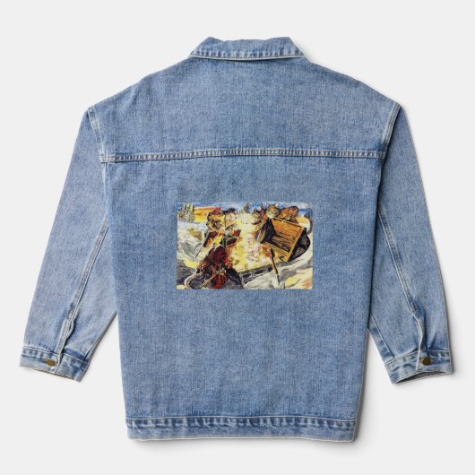 Pirate 🏴☠️ Katten 🐈 Denim Jacket (Achterkant)