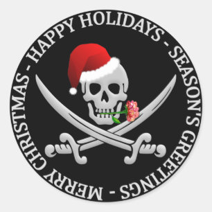 Pirate Kerst stickers