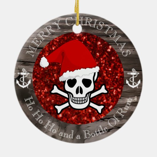 Pirate Kerstmis Keramisch Ornament (Achterkant)