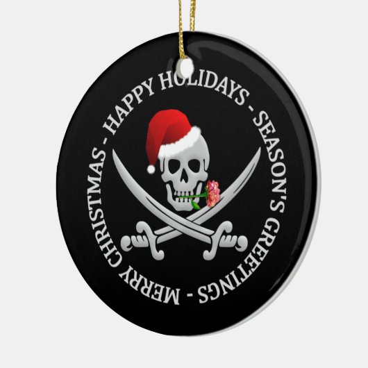 Pirate kerstversiering - aanpasbaar keramisch ornament (Links)