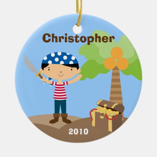 Pirate kerstversiering keramisch ornament (Voorkant)