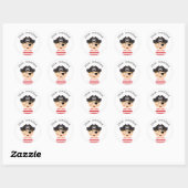Pirate Kids Birthday Party Favor | Boy Adventure Ronde Sticker (Vel)