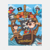Pirate Kids Birthday  Party Gift Fleece Deken (Voorkant)