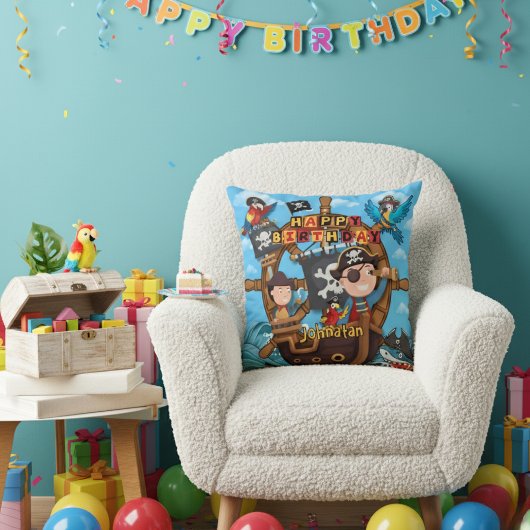 Pirate Kids Birthday Party Gift Kussen