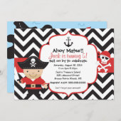 Pirate Kids Birthday Party Invitation Kaart (Voorkant / Achterkant)