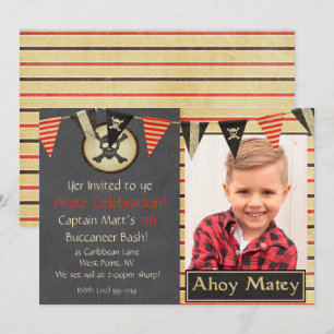 Pirate Kids Birthday Party Invitation Kaart