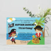 Pirate Kids Birthday Party Kaart (Staand voorkant)