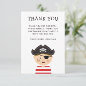 Pirate Kids or Boy Birthday Party | Cute Childrens Bedankkaart (Staand voorkant)