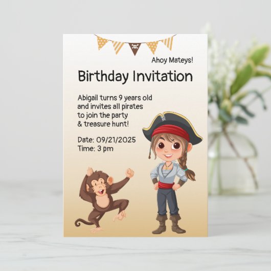 Pirate Kids Verjaardag Kaart (Staand voorkant)