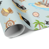 Pirate Kids Verjaardagsfeestje Cadeaupapier (Rol Hoek)