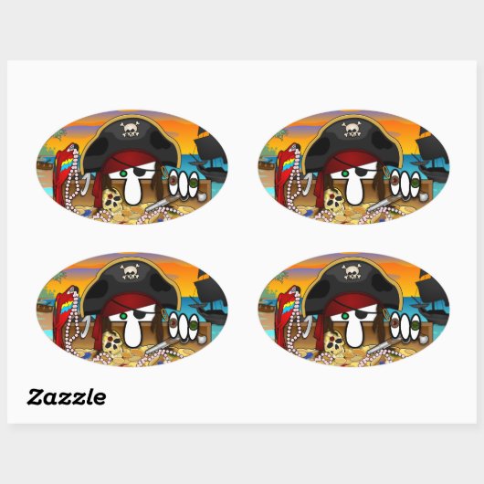 Pirate Kilroy Ovaal Sticker (Vel)