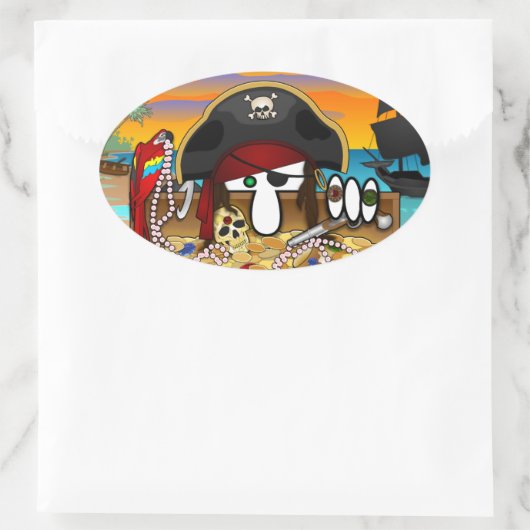 Pirate Kilroy Ovaal Sticker (Tas)