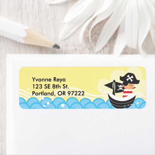 Pirate Kind retour adreslabel Etiket (Insitu)