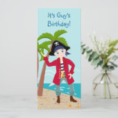 Pirate kind verjaardagsfeest kaart (Staand voorkant)