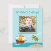 Pirate kind verjaardagsfeest kaart (Voorkant)