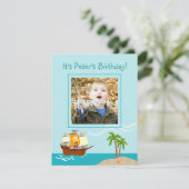 Pirate kind verjaardagsfeest kaart (Staand voorkant)