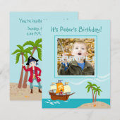 Pirate kind verjaardagsfeest kaart (Voorkant / Achterkant)