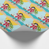 Pirate kind verjaardagsfeestje cadeaupapier (Hoek)