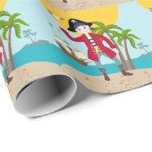 Pirate kind verjaardagsfeestje cadeaupapier (Rol Hoek)
