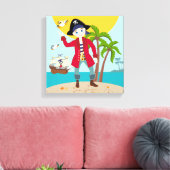 Pirate kind verjaardagsfeestje canvas afdruk (Insitu (Woonkamer))