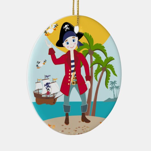 Pirate kind verjaardagsfeestje keramisch ornament (Rechts)