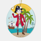Pirate kind verjaardagsfeestje keramisch ornament (Links)