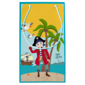 Pirate kind verjaardagsfeestje klein cadeauzakje (Achterkant)