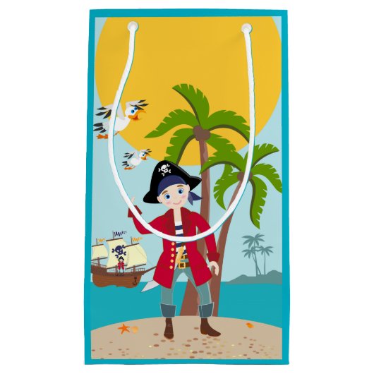 Pirate kind verjaardagsfeestje klein cadeauzakje (Voorkant)